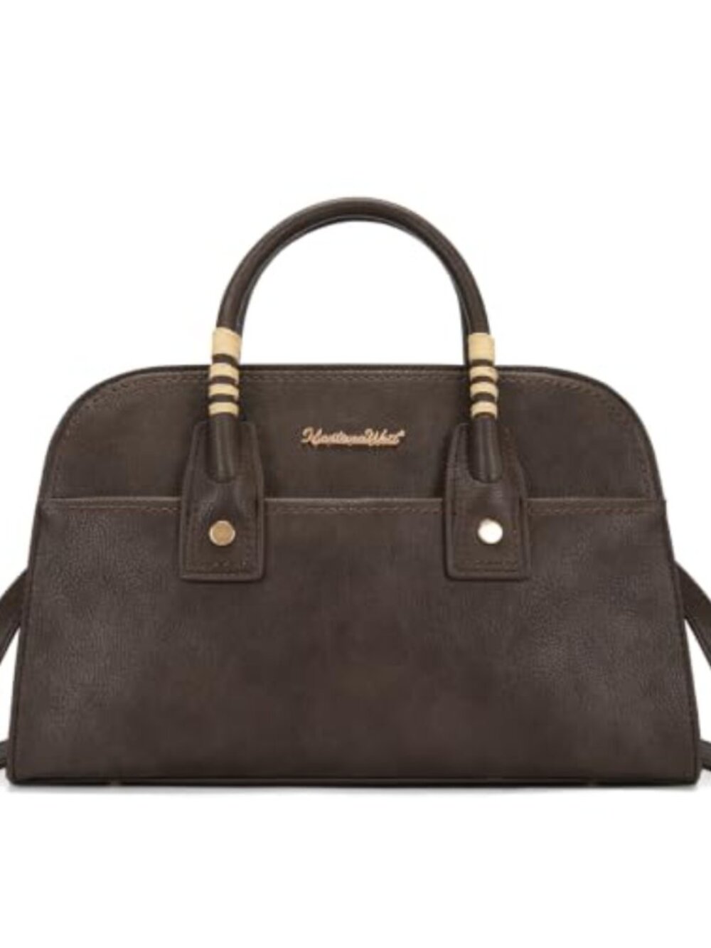 Structured Satchel Bag Vegan Leather Top Handle Crossbody Purse